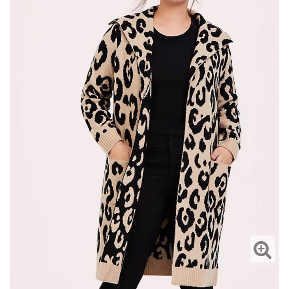Torrid Leopard Long Cardigan Sweater